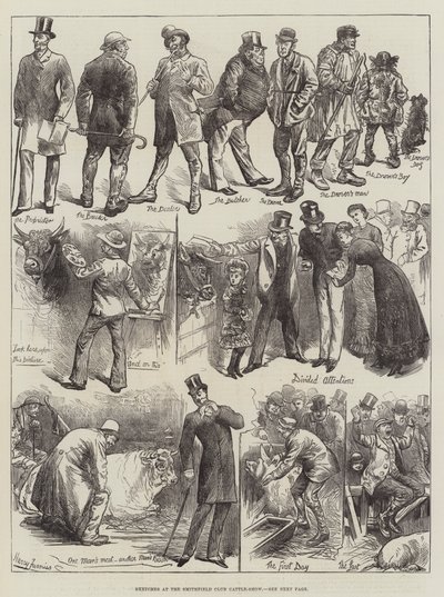 Croquis au Smithfield Club Cattle-Show - Harry Furniss